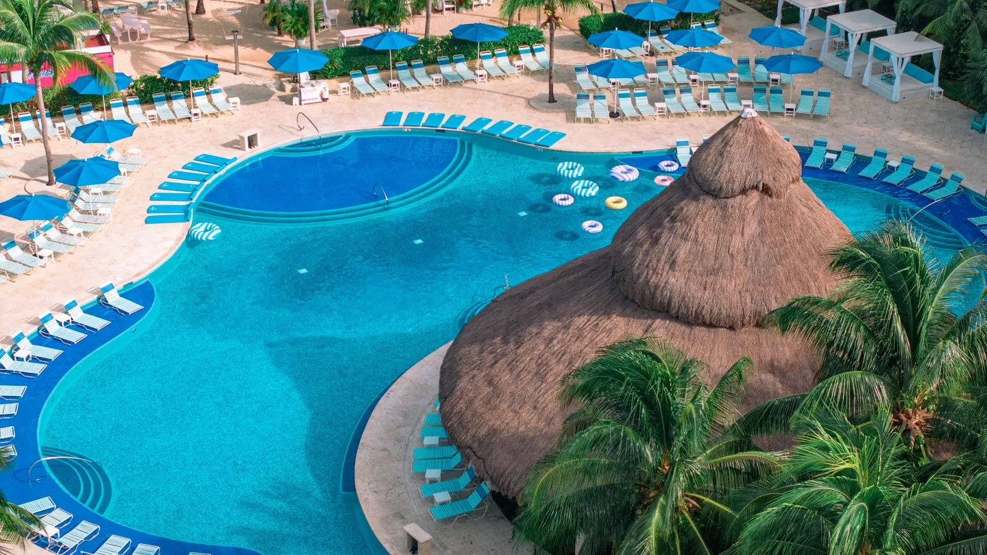 Biggest beach club heated pool Cozumel