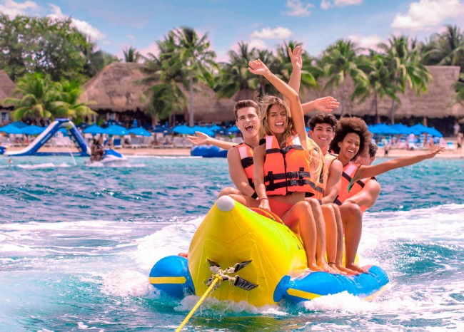 banana boat ride at Paradise Beach Cozumel